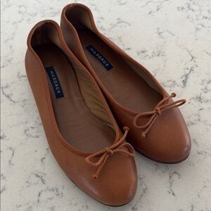Margaux Brown Leather Ballet Flats